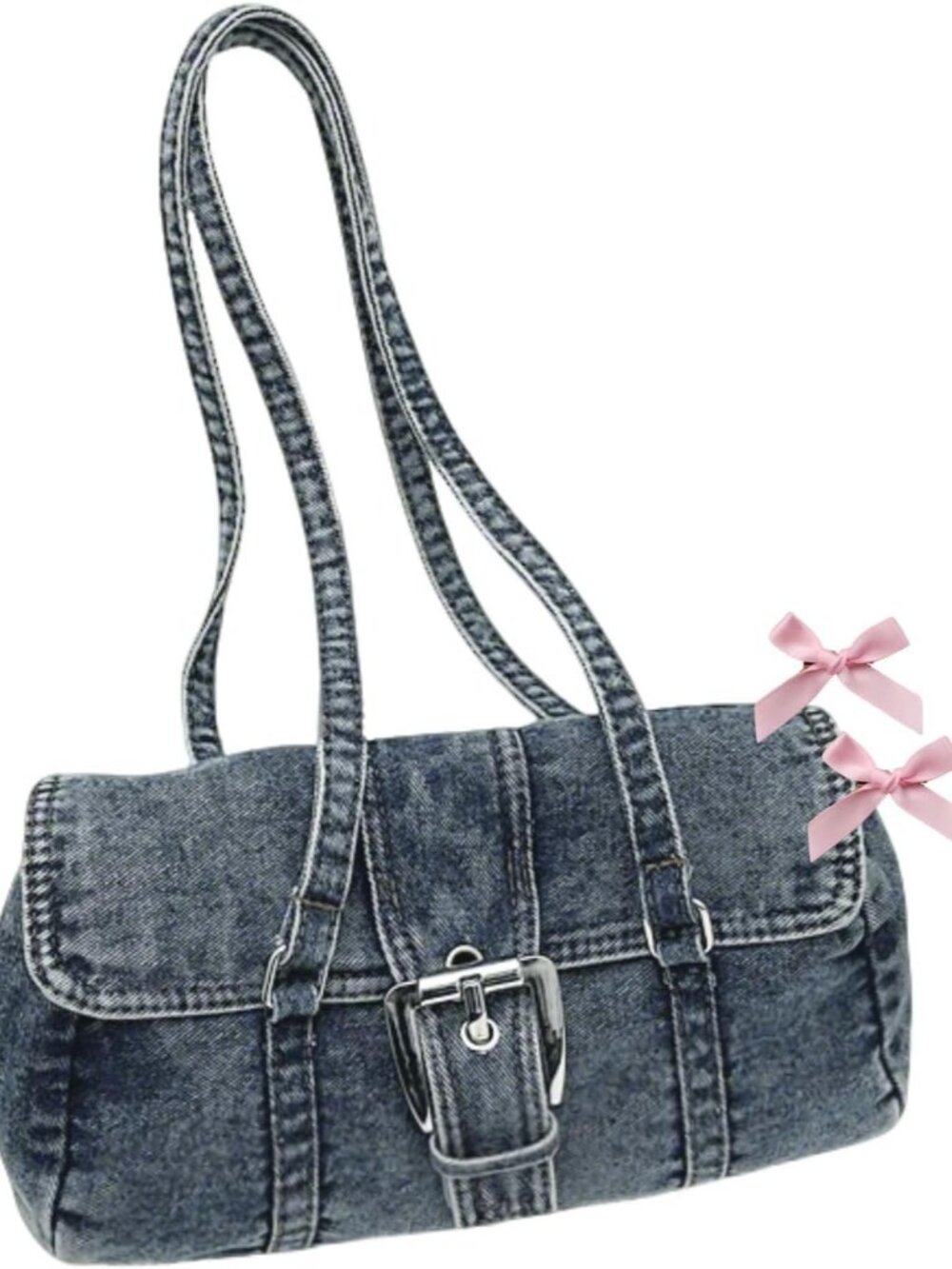 Denim Purses For Women Blue Jean Purse Crossbody Bags Retro Shoulder Bag With Ad